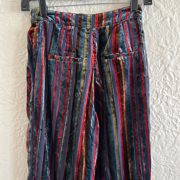 House of Harlow 1960 x Revolve Mona Pants Haze Velvet Multicolor Stripe Wide Leg - Picture 7 of 12